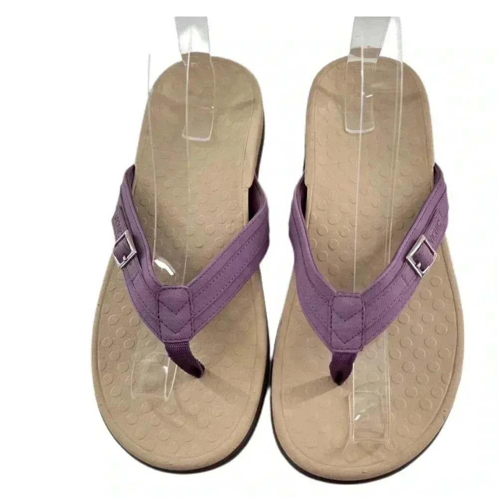 New Vionic Patty womens sandals size 10 42 purple canvas thong flip flops - Picture 14 of 14
